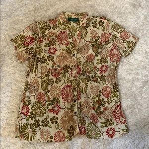 Printed and beaded blouse.